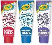 Crayola Bathtub Fingerpaint 3 Color Variety Pack, 3 Ounce Tubes (Radical Red, Bluetiful Blue and Royal Purple)