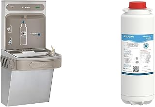 Elkay LZS8WSSK EZH2O Bottle Filling Station with Single ADA Cooler, Stainless Steel & 51300C WaterSentry Plus Replacement Filter (Bottle Fillers), White