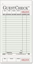 National Checking Company Guest Check Pad, w/Stub, 3-1/2 x 6-3/4, 1-Part Carbonless - 50 pads.