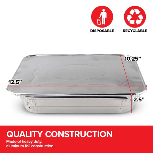 Stock Your Home 30 Pack w/ Lids / Silver / With Lids Disposable Cookware