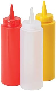 Royal Industries Squeeze Bottles, 8 Oz, Red