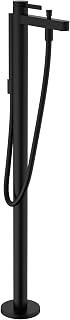 hansgrohe Finoris 1-Handle 9-inch Tall Freestanding Bathtub Faucet with Handshower in Matte Black, 76445671