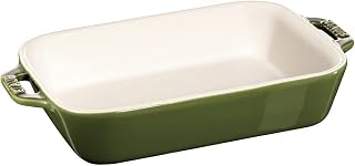 STAUB Ceramic Rectangular Baking Dish 7.5 x 6-inch Basil