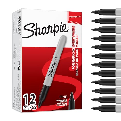 Sharpie Black / 1 Count (Pack of 12) / Fine Tip Permanent Markers