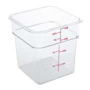 CamSquare Food Container 4 Qt. 7-1/4 x 7-1/4 x 7-3/8 Clear - Case of by Cambro – 7.25 x 7.25 x 7.375 inches, 4.0 quarts, Polycarbonate (PC), Clear, Pack of 6