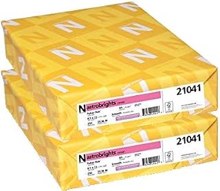 Neenah Astrobrights Colored Cardstock, 8.5” x 11”, 65 lb / 176 gsm, Pulsar Pink, Sold as 2 Reams, 21041