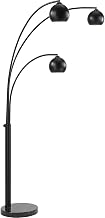 Renwil Folia 84" Tall Matte Black Floor Lamp with Dome Iron Shade