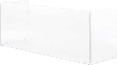 Global Industrial Tri-Fold Acrylic Desk Shield, 58"W x 20"D x 24"H, Clear