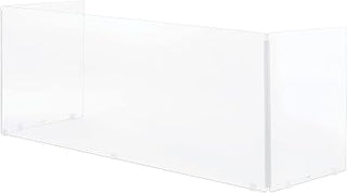 Global Industrial Tri-Fold Acrylic Desk Shield, 58"W x 20"D x 24"H, Clear