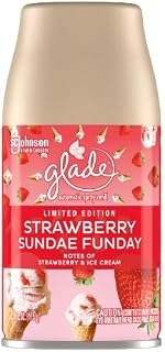 Glade Automatic Spray Refill, Air Freshener for Home and Bathroom, Cashmere Woods, 6.2 Oz, 1 Count (Strawberry Sundae Funday)