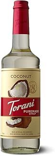 Torani Puremade Syrup, Coconut Flavor, Glass Bottle, Natural Flavors, 25.4 Fl. Oz, 750 mL