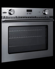 27" Wide Gas Wall Oven by Summit Appliance – 3 cubic feet, 3.0 cubic_feet, Stainless Steel, Silver, Model SGWOGD27