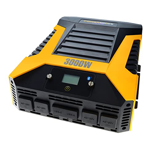 3000 Watt Power Inverter with Bluetooth Technology by PowerDrive – Black, Model PWD3000P