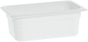 Cambro Camwear® 1/4 Size White Polycarbonate Cold Food Pan - 4"D