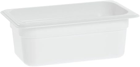 Cambro Camwear® 1/4 Size White Polycarbonate Cold Food Pan - 4"D