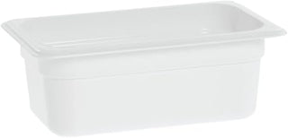 Cambro Camwear® 1/4 Size White Polycarbonate Cold Food Pan - 4"D