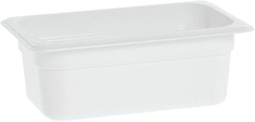 Cambro Camwear® 1/4 Size White Polycarbonate Cold Food Pan - 4"D