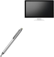 Stylus Pen Compatible with Contec CM-ME215P - DualTip Capacitive Stylus, Fiber Tip Disc Tip Capacitive Stylus Pen - Metallic Silver