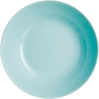 Luminarc Dajar Soup Tempered Glass Dish Deep Dinner Plate Diwali Turquoise 20 cm, Blue