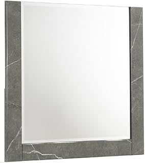 Elara Mirror Made with Manufactured Wood - Gray & Lacquer Finish