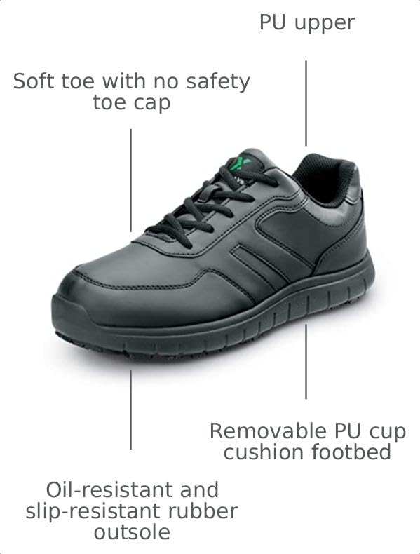 Mens Black MaxTrax Soft Toe SRO Athletic 12.0 EW by SR Max – 12 X-Wide, Rubber, Black, Model Lexington