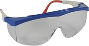 MCR Safety TK130 Tomahawk Polycarbonate Clear Lens Safety Glasses with Red/White/Blue Frame, 1 Pair
