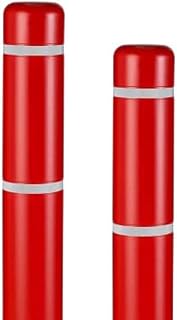 BollardGard 4" x 64" 9-Pack Bollard Cover - Innoplast (Red White Tape)