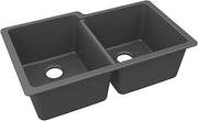 Elkay ELGU250RGT0 Quartz Classic 33" x 20-1/2" x 9-1/2" Double Bowl Undermount Sink, Graphite