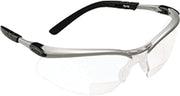 3M Reader +2.0 Diopter Safety Glasses, Silver/Black Frame, Clear Lens