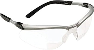 3M Reader +2.0 Diopter Safety Glasses, Silver/Black Frame, Clear Lens