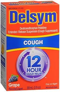 Delsym 12 Hour Cough Suppressant, Grape - 3 oz, Pack of 3