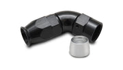 60 Degree High Flow Hose End Fitting for PTFE Lined Hose -12AN () by Vibrant – 1/4 inch, Aluminum, Black, Model 28612