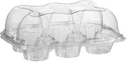 Sabert Clear Hinged 6 Count Cupcake Container, Holds 6 Large 2.5" Cupcakes, Clear Dome Lid, Locking Lid, Recyclable, Durable, 150 Count