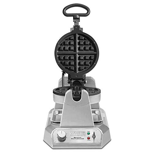 Waring Single Belgian Waffle Maker | 120V, 1200W / 12.5 x 17.88 x 10.5 inches / Silver Waffle Irons