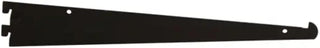 Econoco Tap-in Shelf Brackets, President Line, 25 Pack, Black, 12in | Black tap-in brackets for President Line slotted standards, heavy-duty metal for reliable shelf support in retail fixtures