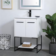 Elegant Decor 24" - Single / White / Modern Wheel Care