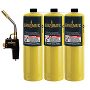 Bernzomatic TS4000 Torch + 3 Pack Map Pro Gas / Red / 4 Propane Torches