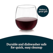 Libbey Stemless Bowl Red 8 (16.75 oz) / 8 Count / Modern Wine Glasses