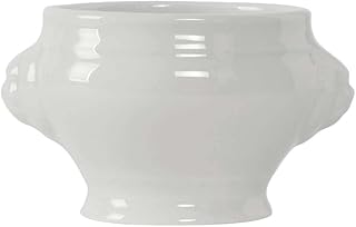 Tuxton GLP-301 Vitrified China Linx Lion Head Soup Tureen, 8 oz, Porcelain White (Pack of 12),