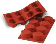 Silikomart Professional Flexible Silicone Bakeware: Oval 3.72 Oz, 2.95" x 2.16" x 1.38" Deep, 8 Cavities
