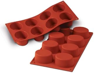 Silikomart Professional Flexible Silicone Bakeware: Oval 3.72 Oz, 2.95" x 2.16" x 1.38" Deep, 8 Cavities