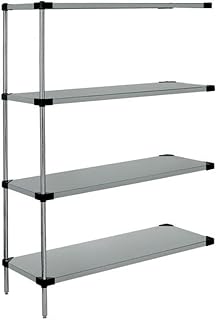 QUANTUM STORAGE SYSTEMS WRSAD4-74-2472SS Solid Shelves Add-On Kit for WRS4-74-2472SS Stainless Steel 4 Shelves 74" H x 72" W x 24" D