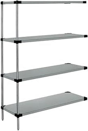 QUANTUM STORAGE SYSTEMS WRSAD4-74-2454SS Solid Shelves Add-On Kit for WRS4-74-2454SS Stainless Steel 4 Shelves 74" H x 54" W x 24" D