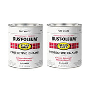 Rust-Oleum Flat White / 32 Fl Oz (Pack of 2) / Brush on Paint Interior & Exterior House Paint