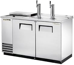 TRUE TDD-2CT-S-HC Two Keg Club Top Draft Beer Cooler, Two Column Beer Faucets, Stainless Steel Exterior