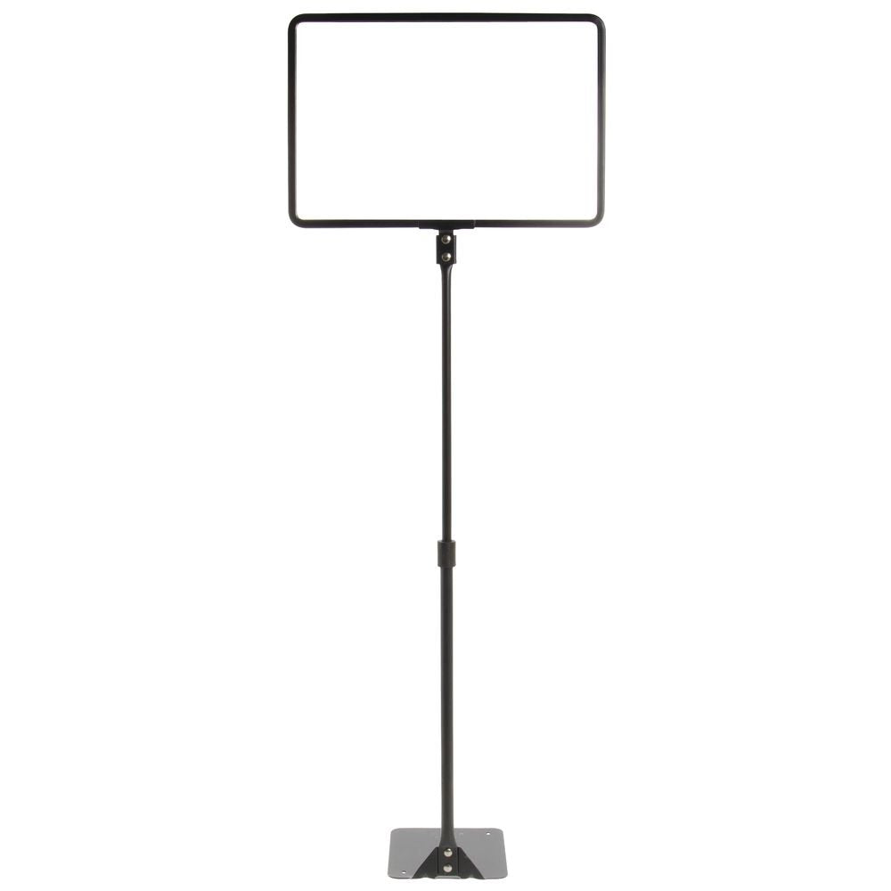 Black Metal Frame Sign with Adjustable Round Stem - 11"L x 7"H by HUBERT – Alloy Steel, Black, Model 65275