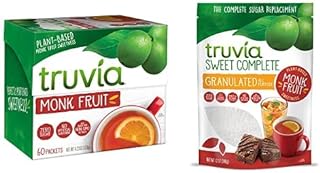 Truvia Calorie-Free Sweetener from the Monk Fruit Bundle (Pack of 2), Includes one box of 60 Monkfruit Packets and one 12oz Sweet Complete Monkfruit Bag