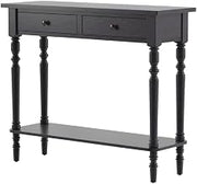 Starlight Canyon Home Gray Wooden Narrow Console Table with 2 Drawers and Lower Storage Shelf - 37.75 Inch Elegant Entryway Table with Round Drawer Pulls