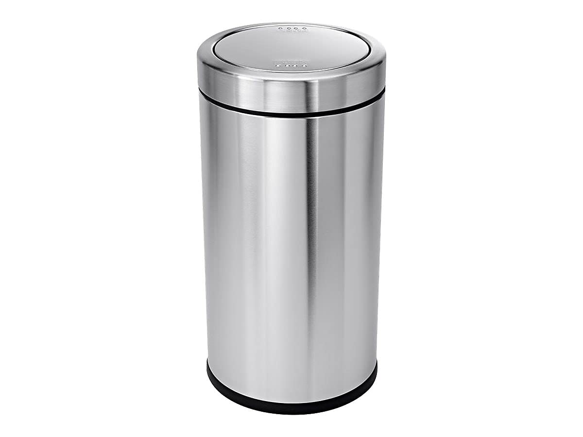 55 Liter / 14.5 Gallon Commercial Swing Top Trash Can by simplehuman – 55 Liter, 55.0 liters, Stainless Steel, Brushed Stainless Steel, Model CW1442