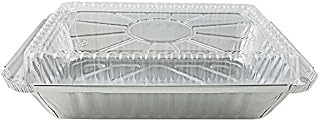 Handi-Foil 2 lb. Oblong Aluminum Take-Out Carry Pan w/Plastic Dome Lid 50 Sets (pack of 50)